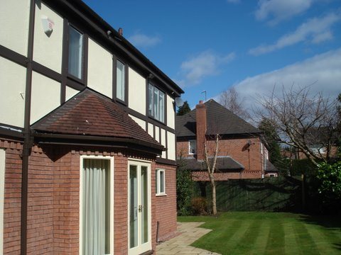 Rear elevation and garden doors after exterior decoration