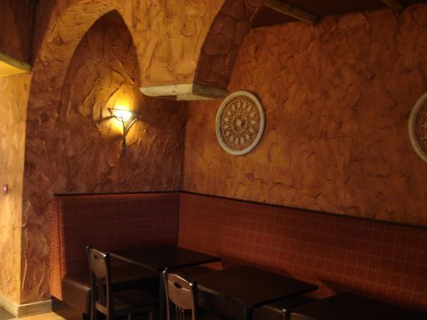 Specialist stone effect finish in a themed bar